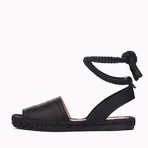 NWB Rag & Bone Estelle Leather Espadrilles In Black Size 7.5